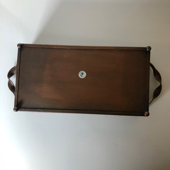 Partylite Flowers Butterfly Dragonfly Tray Copper Color Base and Frosted Glass - Picture 5 of 8